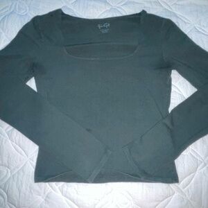 Brandy Melville Army Green Long Sleeve Top